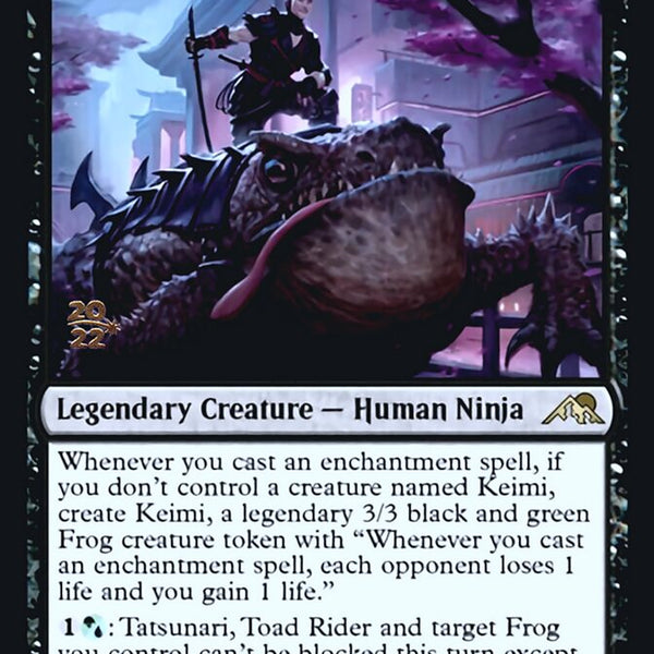 MTG Tatsunari, Toad Rider – Black Legendary Ninja Creature Card From Kamigawa: Neon Dynasty - View #8