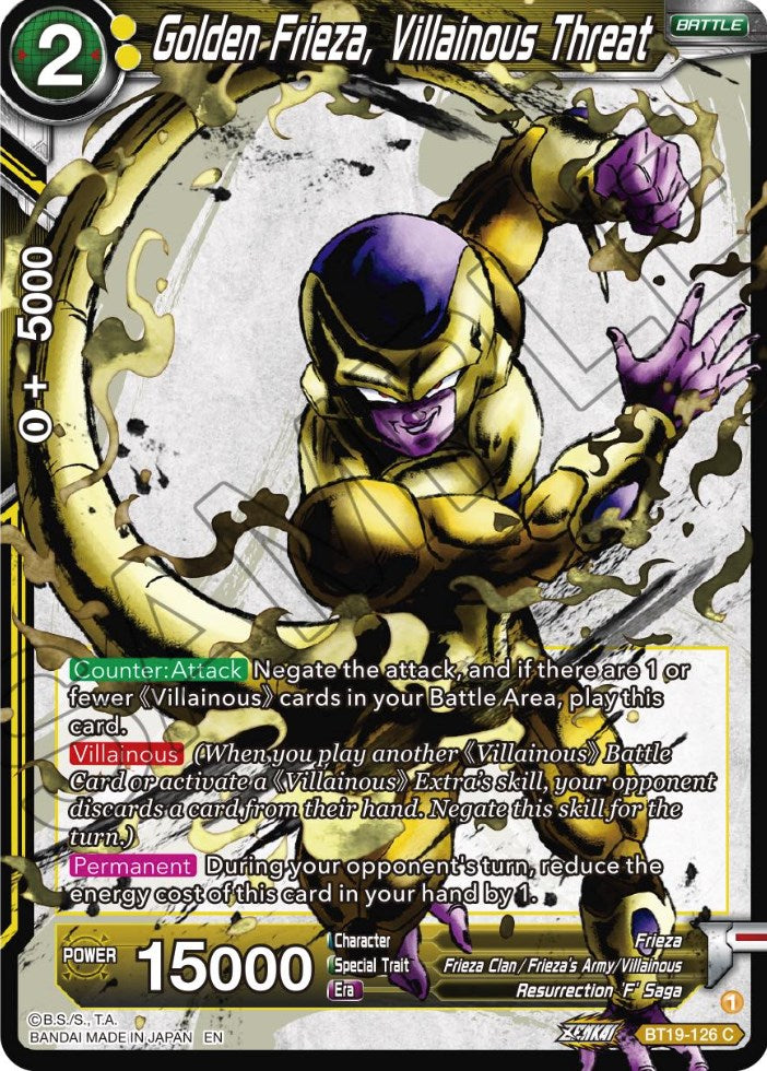 Golden Frieza, Villainous Threat (BT19-126) [Fighter's Ambition]