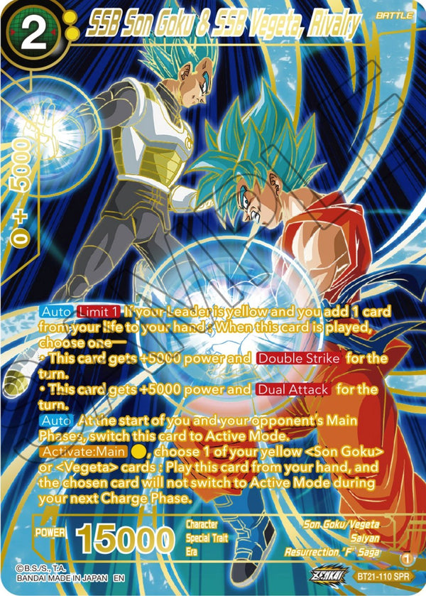 SSB Son Goku & SSB Vegeta, Rivalry (SPR) (BT21-110) [Wild Resurgence]