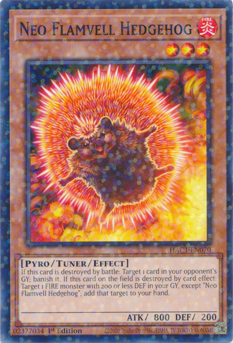 Neo Flamvell Hedgehog (Duel Terminal) [HAC1-EN070] Common