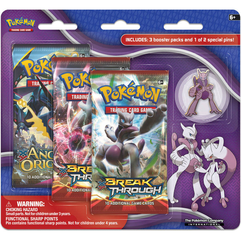 XY: BREAKthrough - Collector's Pin 3-Pack Blister (Mega Mewtwo X)