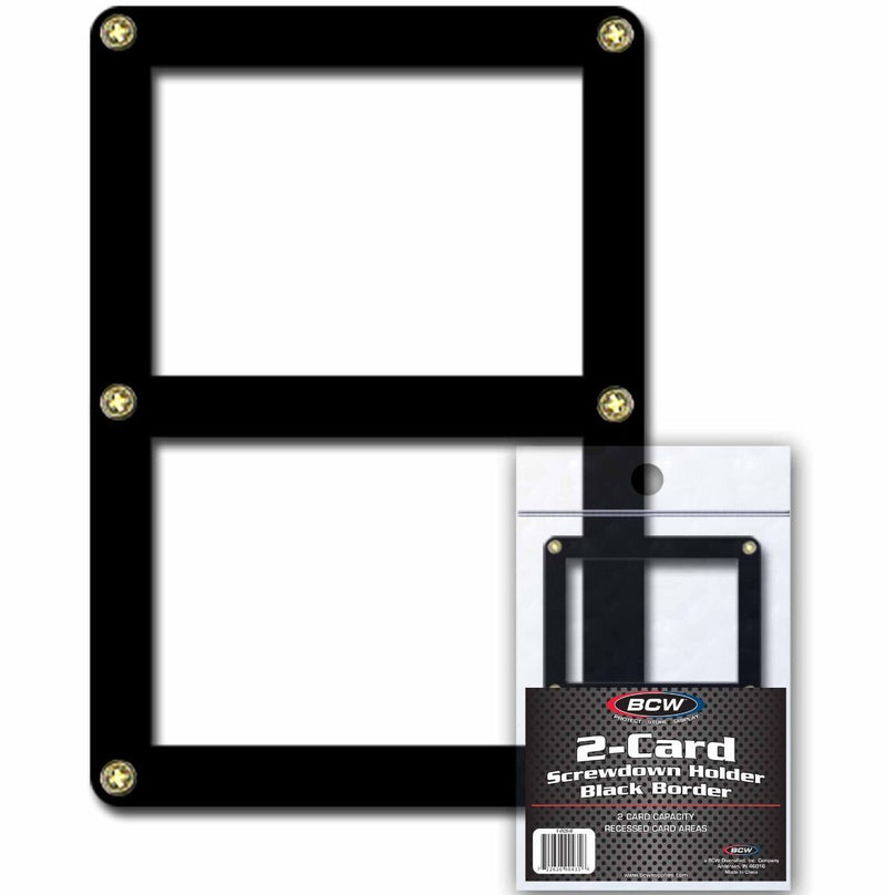 2 Card Screwdown Holder (Black Border) | BCW