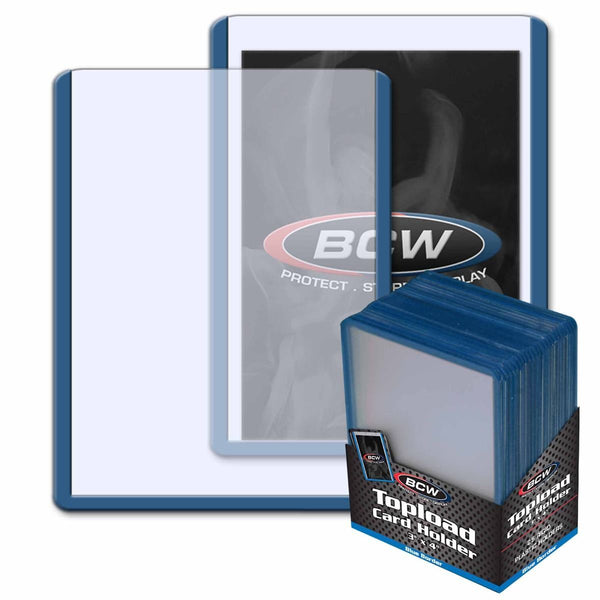 Standard 3x4 Topload Card Holder (Blue Border) | BCW