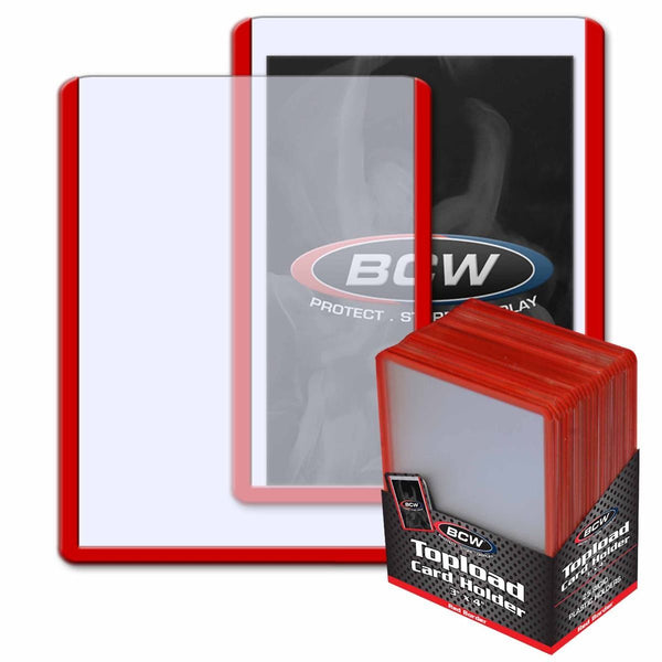 Standard 3x4 Topload Card Holder (Red Border) | BCW