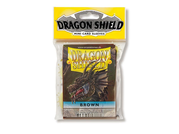 50 Mini Card Sleeves (Brown) | Dragon Shield
