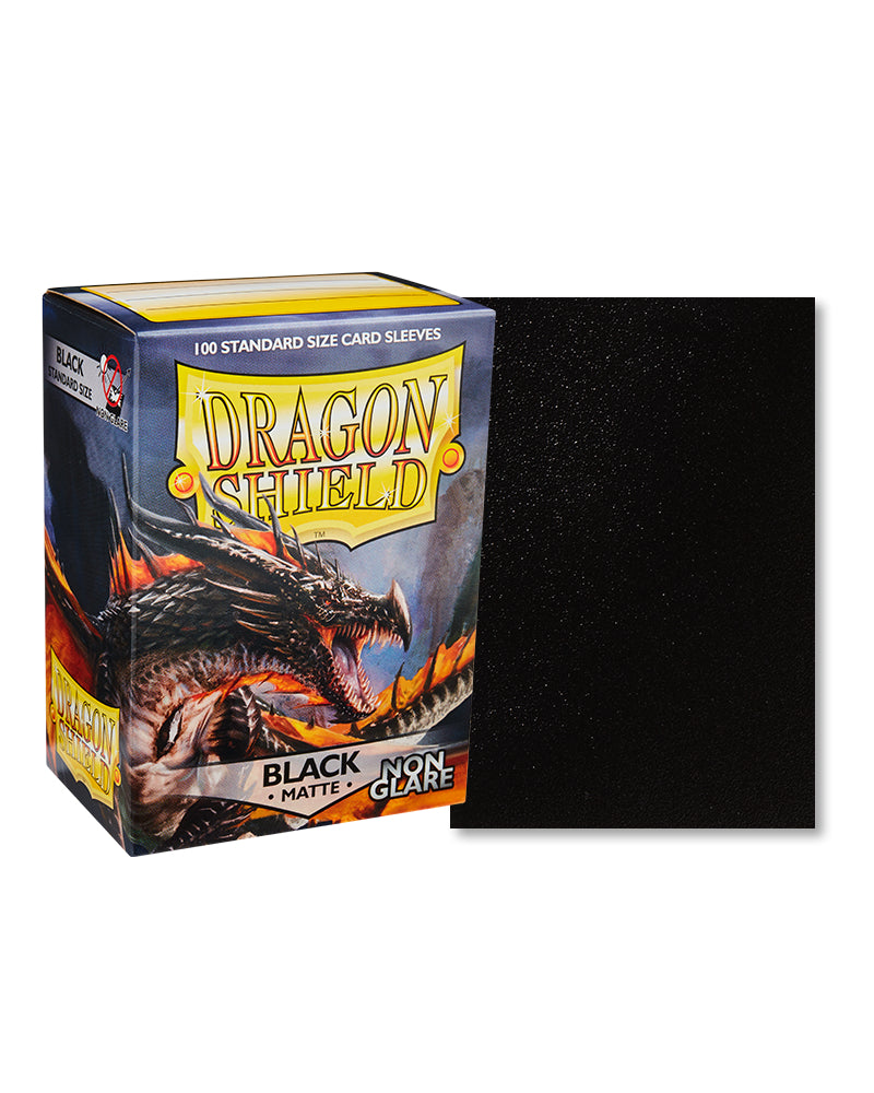 Matte Non-Glare Standard Sleeves (Black) | Dragon Shield