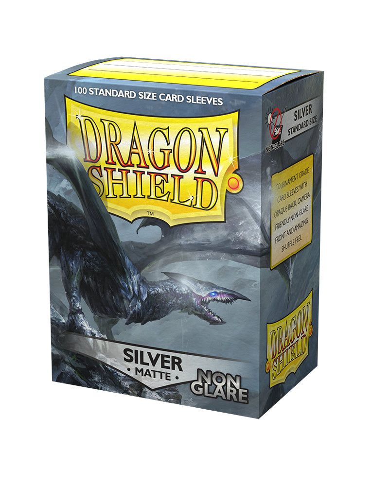 Matte Non-Glare Standard Sleeves (Silver) | Dragon Shield