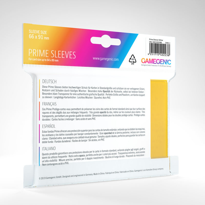 Standard Prime Sleeves (Yellow) | Gamegenic