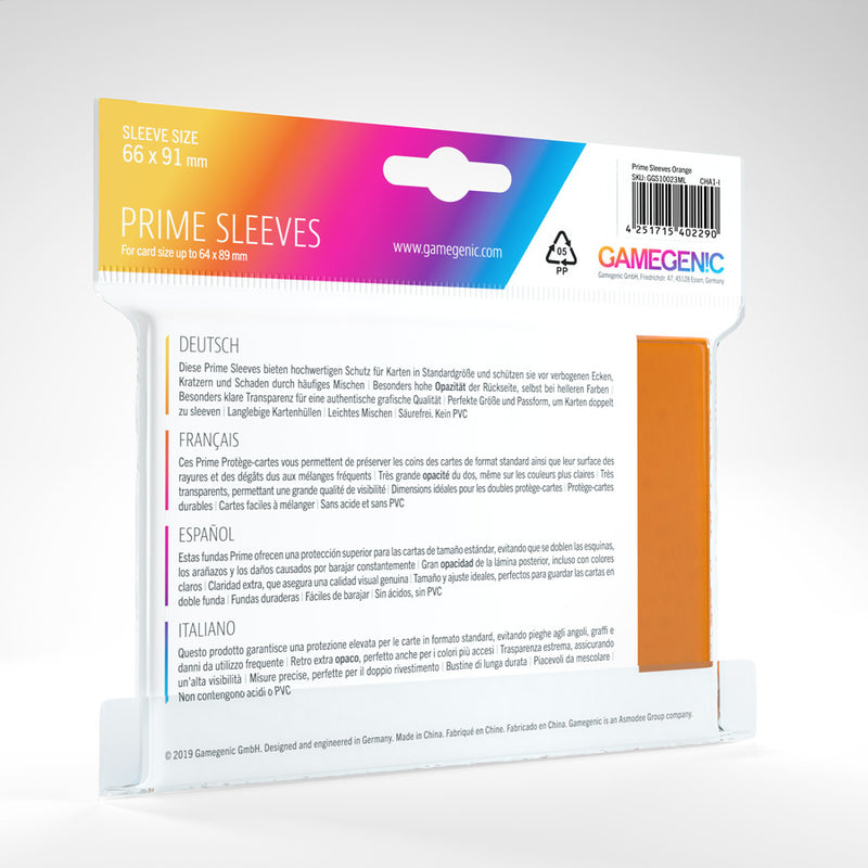 Standard Prime Sleeves (Orange) | Gamegenic