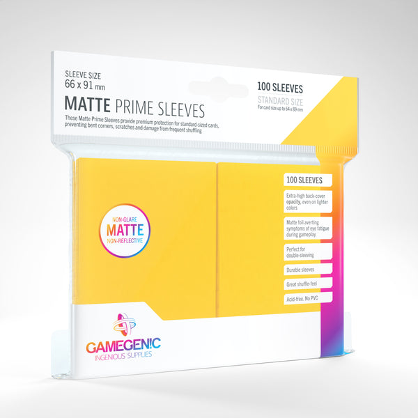 Standard Matte Prime Sleeves (Yellow) | Gamegenic