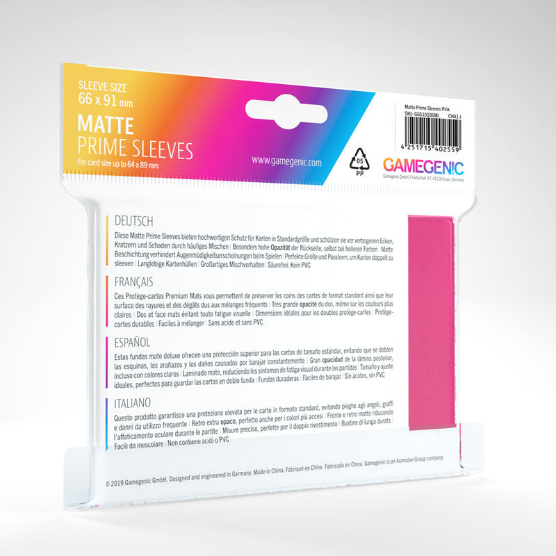 Standard Matte Prime Sleeves (Pink) | Gamegenic