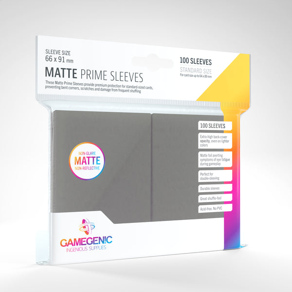 Standard Matte Prime Sleeves (Dark Gray) | Gamegenic