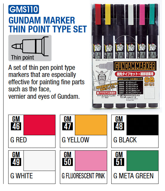 GMS110 Gundam Marker Set: Fine Edge Set 1