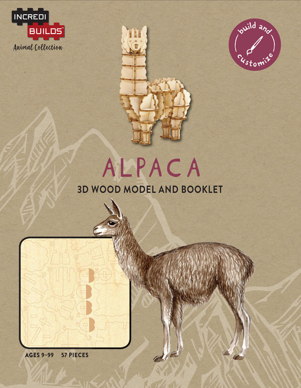 Alpaca: 3D Wood Model | IncrediBuilds Animal Collection