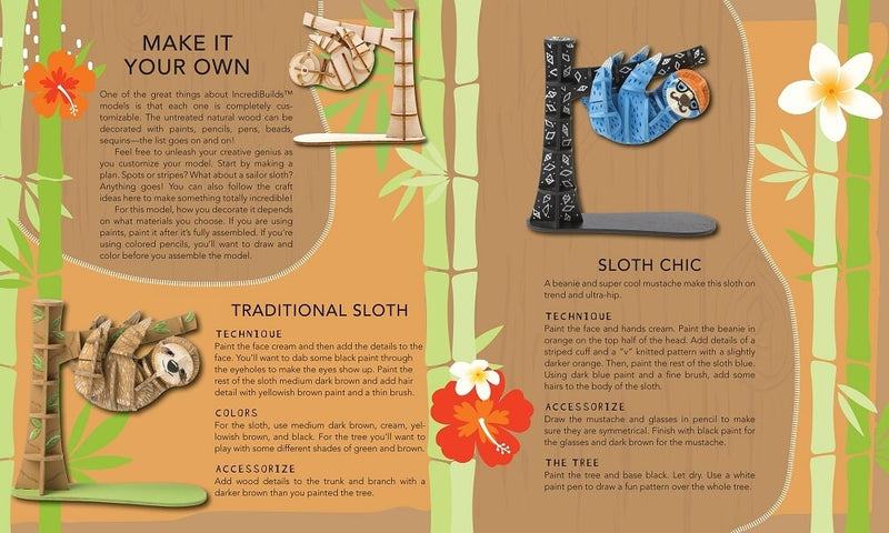 Sloth: 3D Wood Model | IncrediBuilds Animal Collection