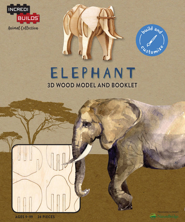 Elephant: 3D Wood Model | IncrediBuilds Animal Collection