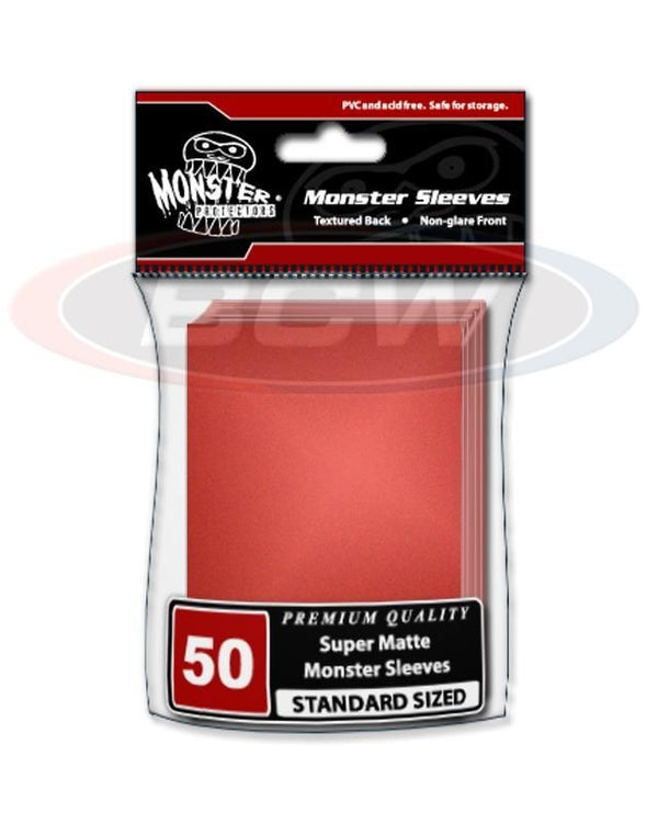Standard Super Matte Monster Sleeves 50 (Red)