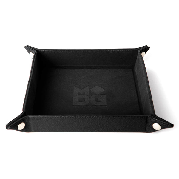 Velvet Dice Tray With Leather Backing (Black)