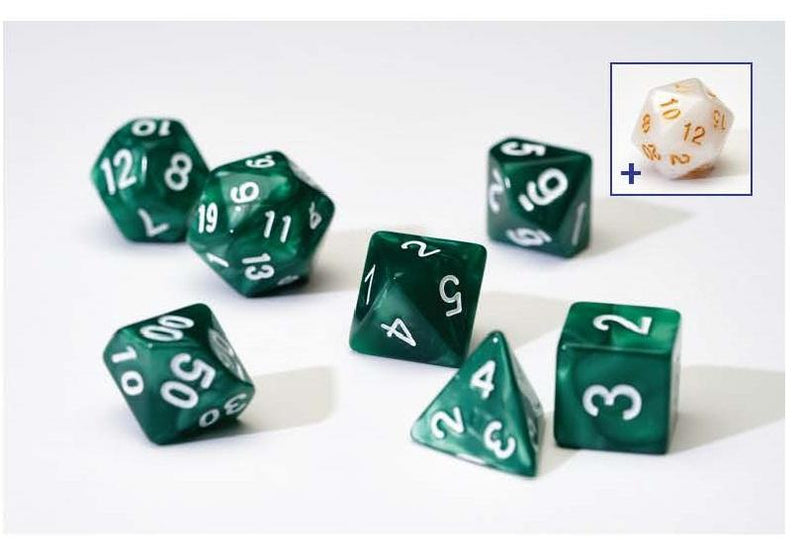 Pearl Green Acrylic 7-Die Set | Sirius Dice