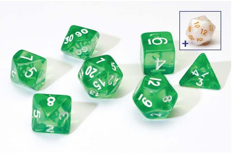 Translucent Green Resin 7-Die Set | Sirius Dice