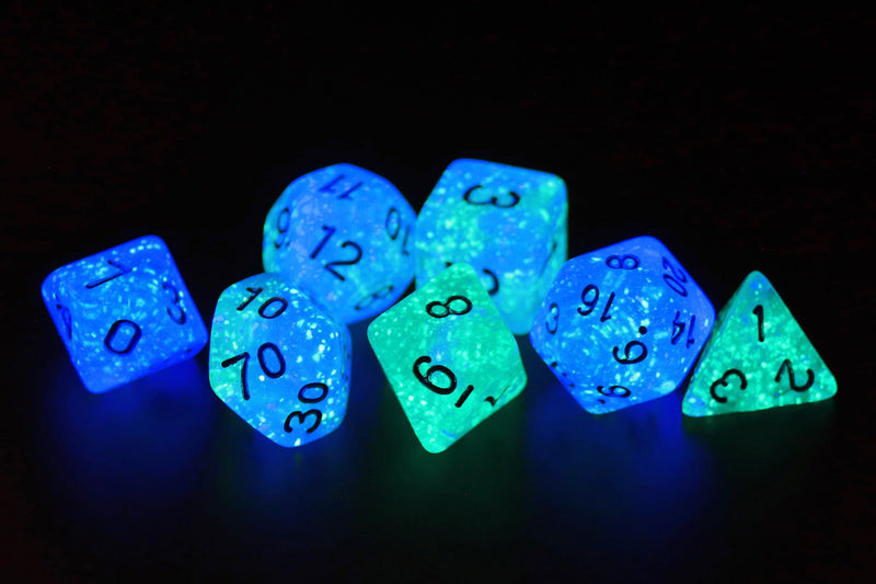 Frosted Glowworm 7-Die Set | Sirius Dice