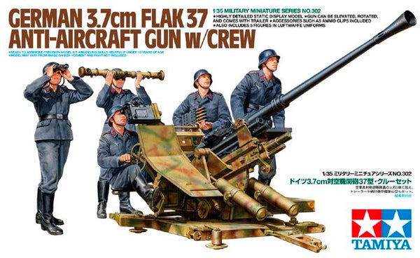 German 3.7cm Flak37 Anti-Aircraft Gun w/Crew | 1/35 Military Miniature Series No.302