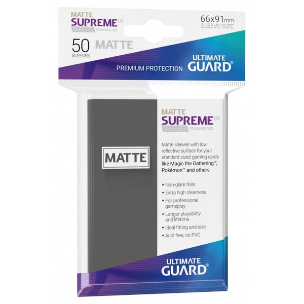 Supreme UX Sleeves Matte Standard (Dark Gray) | Ultimate Guard