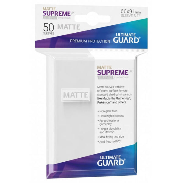 Supreme UX Sleeves Matte Standard (White) | Ultimate Guard