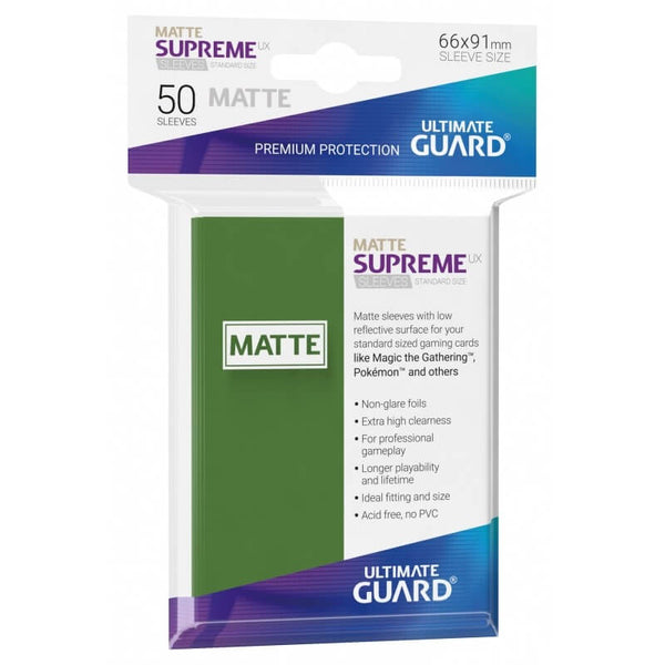 Supreme UX Sleeves Matte Standard (Green) | Ultimate Guard