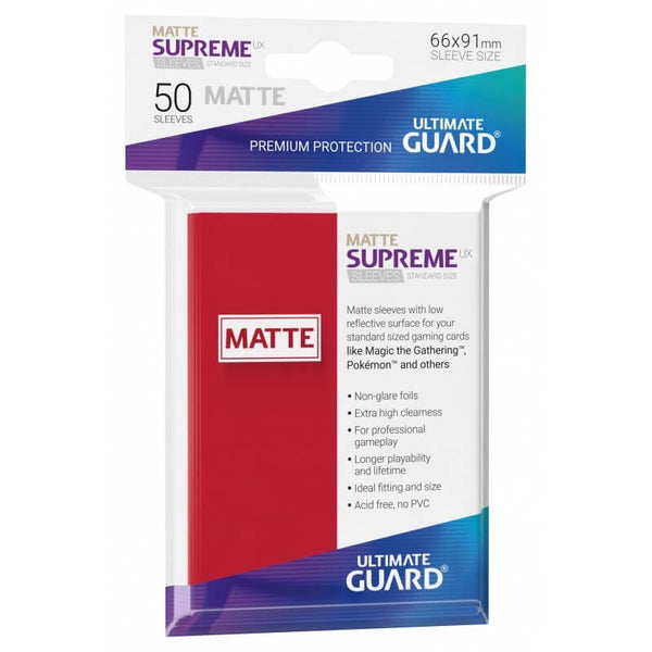 Supreme UX Sleeves Matte Standard (Red) | Ultimate Guard