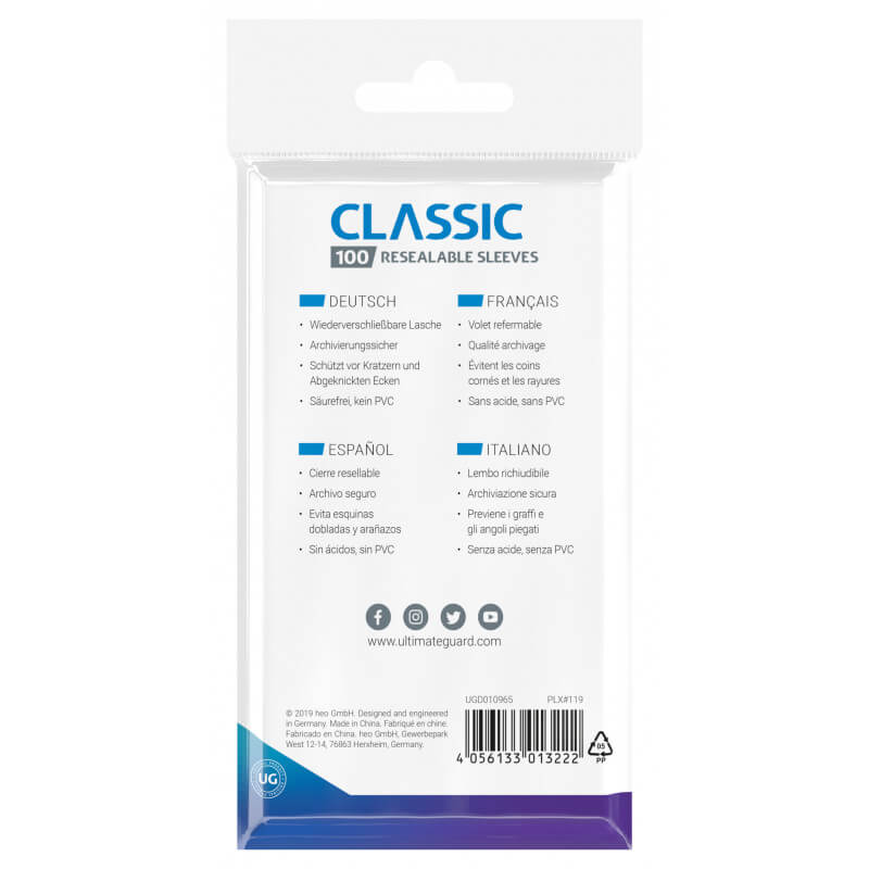 Classic Resealable Sleeves - Standard | Ultimate Guard