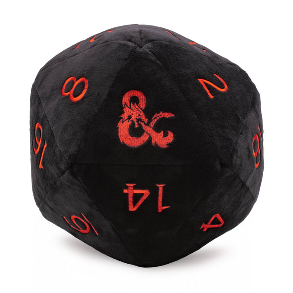 Jumbo Black & Red D20 Dice Plush for Dungeons & Dragons