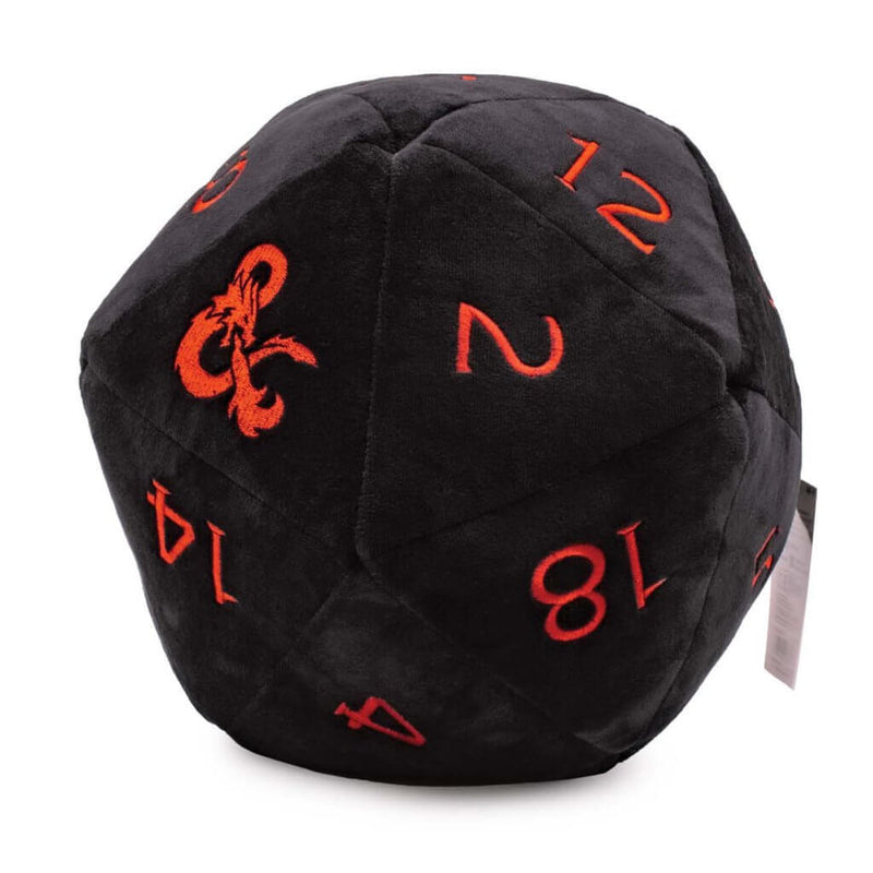 Jumbo Black & Red D20 Dice Plush for Dungeons & Dragons