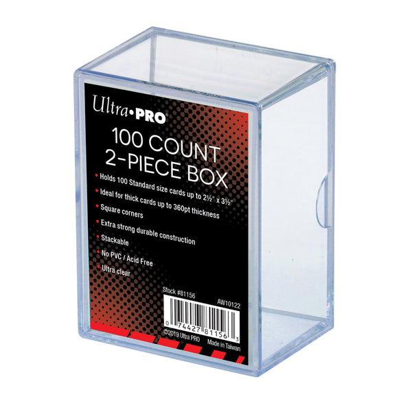 100 Count 2-Piece Box Clear Card Storage Box | Ultra Pro