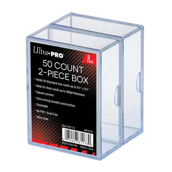 50 Count 2-Piece Box Clear Card Storage Box | Ultra Pro
