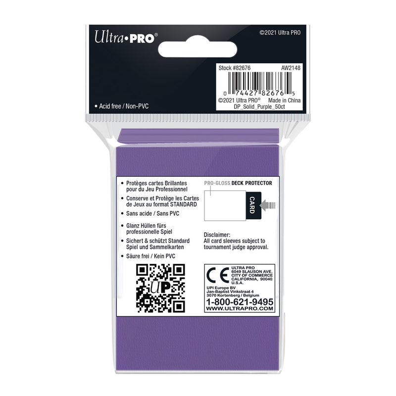 PRO-Gloss Standard Deck Protector 50 (Purple) | Ultra Pro