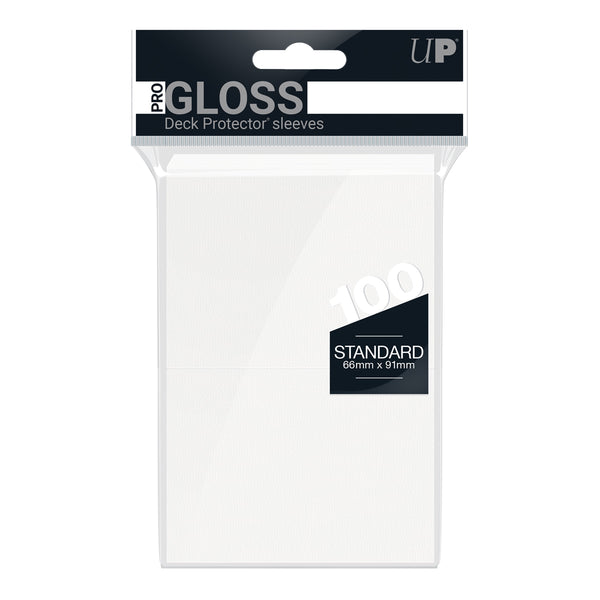 PRO-Gloss Standard Deck Protector 100 (White) | Ultra Pro