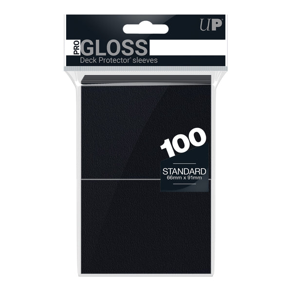 PRO-Gloss Standard Deck Protector 100 (Black) | Ultra Pro