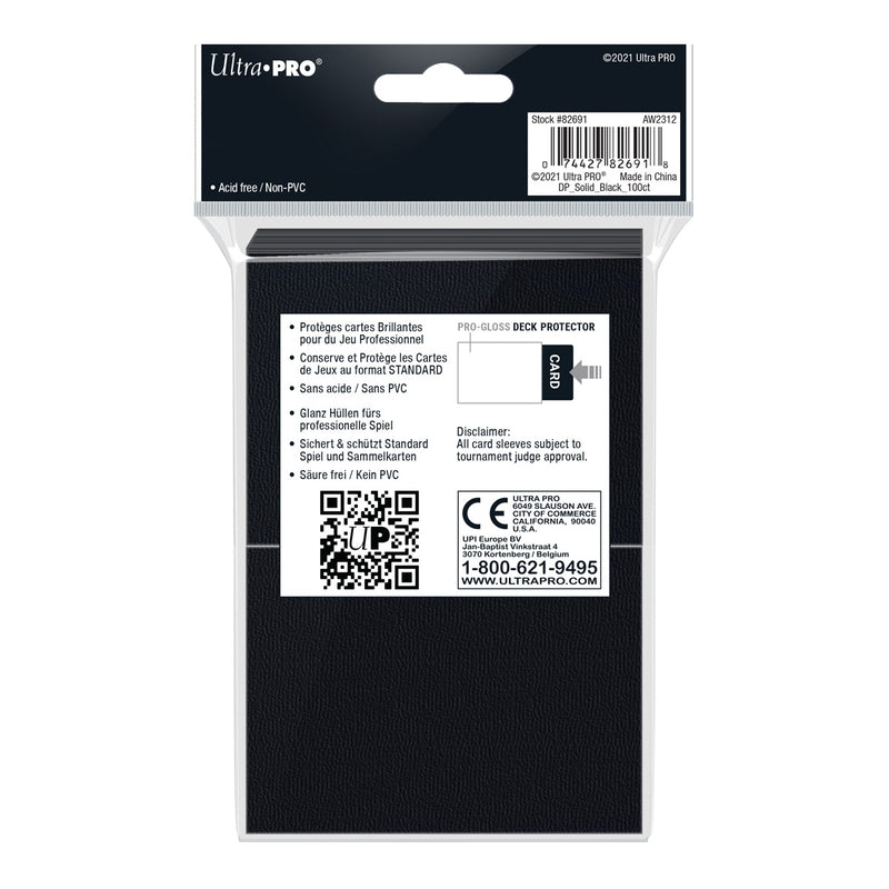 PRO-Gloss Standard Deck Protector 100 (Black) | Ultra Pro