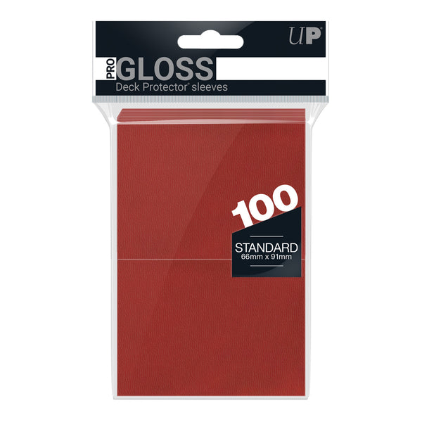 PRO-Gloss Standard Deck Protector 100 (Red) | Ultra Pro
