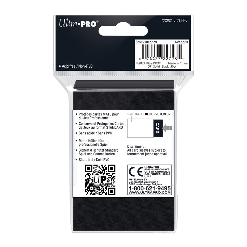 PRO-Matte Standard Deck Protector 50 (Black) | Ultra Pro