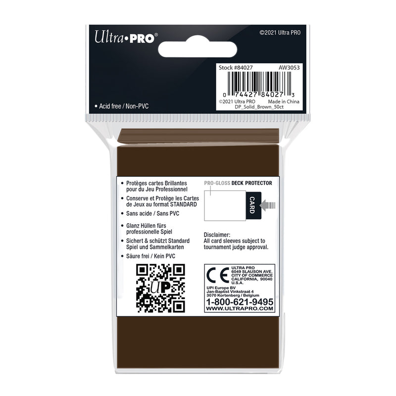 PRO-Gloss Standard Deck Protector 50 (Brown) | Ultra Pro