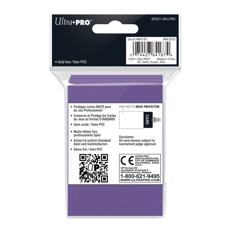 PRO-Matte Standard Deck Protector 50 (Purple) | Ultra Pro