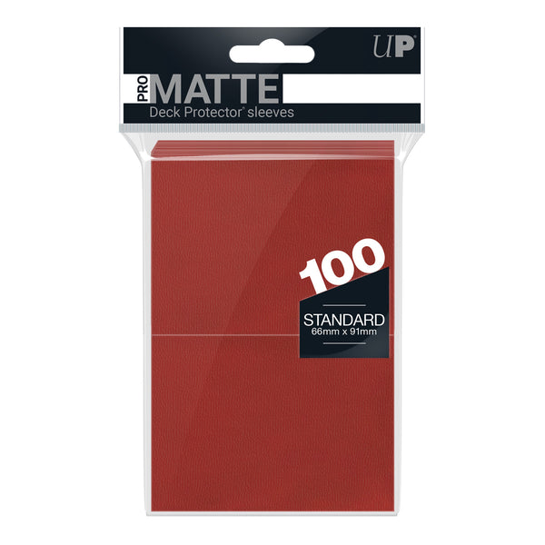 PRO-Matte Standard Deck Protector 100 (Red) | Ultra Pro